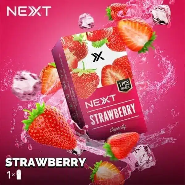 หัว NEXT กลิ่น Strawberry หอมหวานฉ่ำ สดชื่นเหมือนสตรอว์เบอร์รีสุก เต็มรสทุกคำที่สูบ! ลองเลย แล้วสัมผัสความละมุนสุดฟิน