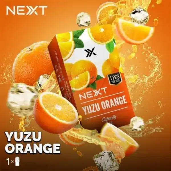 หัว NEXT กลิ่น Yuzu Orange หอมสดชื่น ผสานความเปรี้ยวหวานของส้มยูซุอย่างลงตัว สูบแล้วสดใสเต็มรสทุกคำ